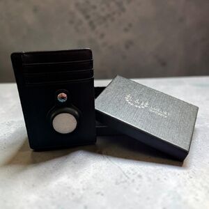 AirTag Wallet Card Holder Black Slim Wallet RFID Minimalist Tracker Mens Wallet